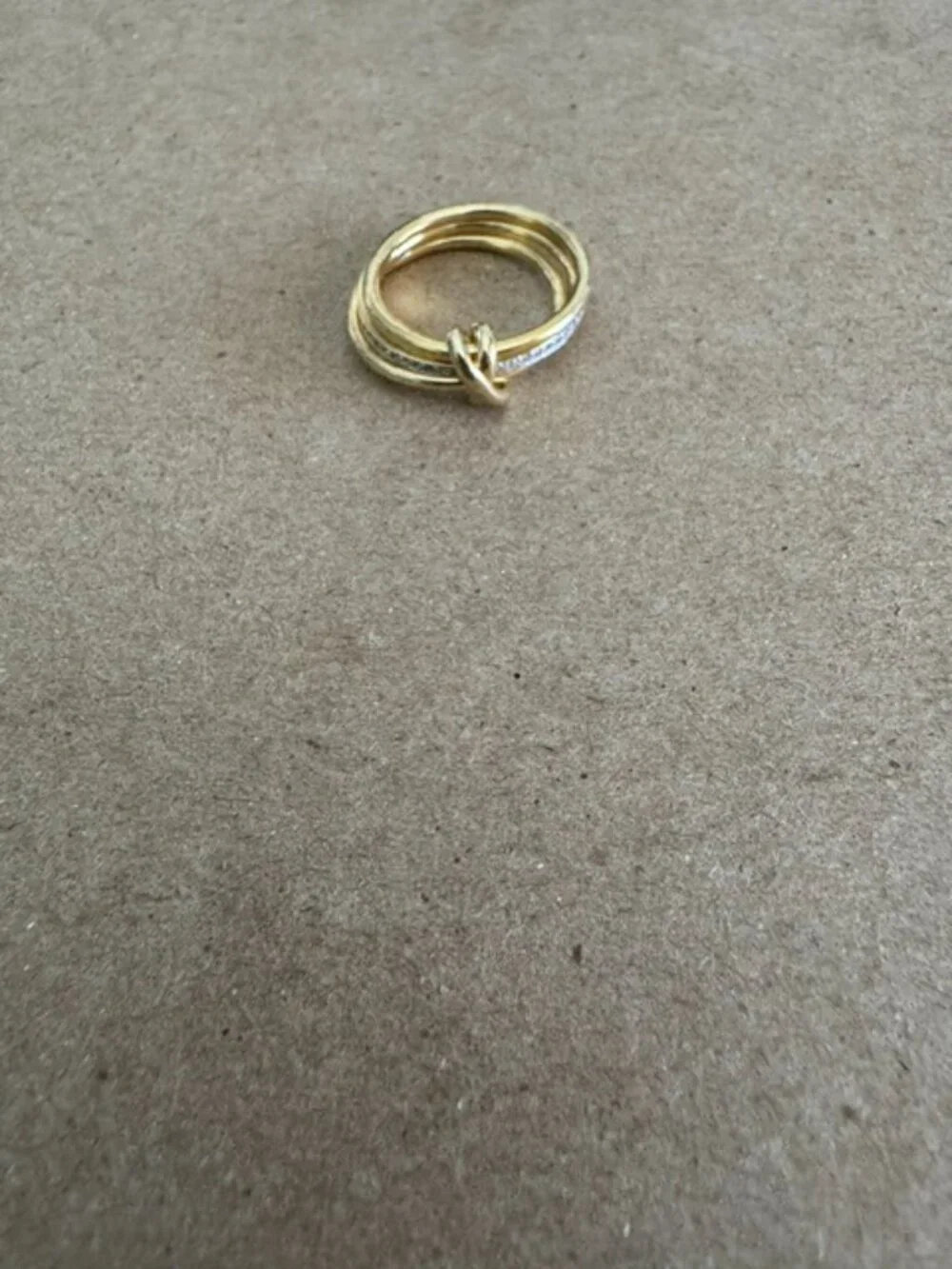 Tia 18k Gold Vermeil Band Ring in White Sapphire